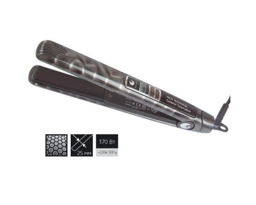 Щипцы-выпрямители Hairway 3D deep silver MCH керамика турмалиновая 170W B028